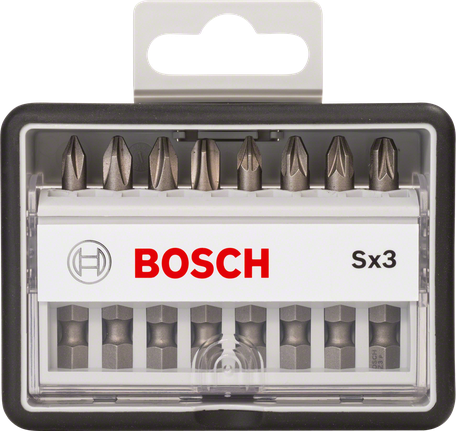 Set di punte per cacciavite Robust Line Bosch da 8 pezzi Sx3.