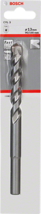 Punta da trapano per calcestruzzo Bosch CYL-3 da 13 mm per muratura.