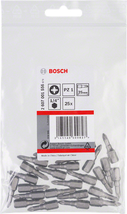 Punte per cacciavite Bosch PZ1 da 25 mm, confezione da 25.