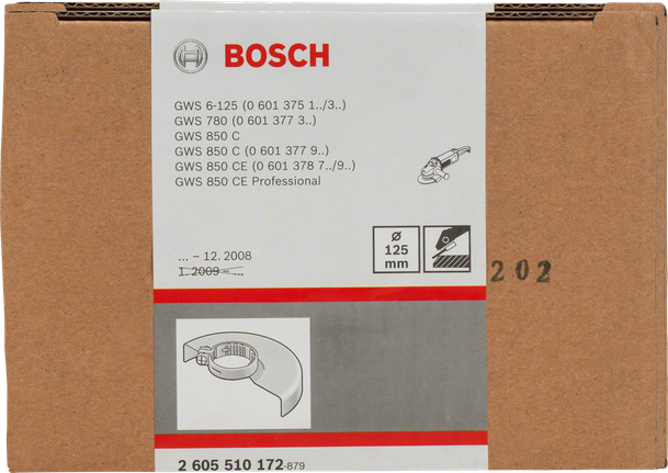 Cuffia protettiva Bosch da 125 mm senza coperchio.
