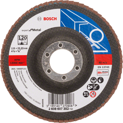 Disco lamellare Bosch X551 Expert per metallo grana 120.