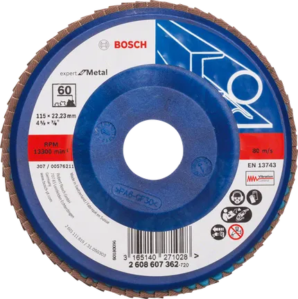 Disco lamellare Bosch X551 Expert per metallo, grana 60.