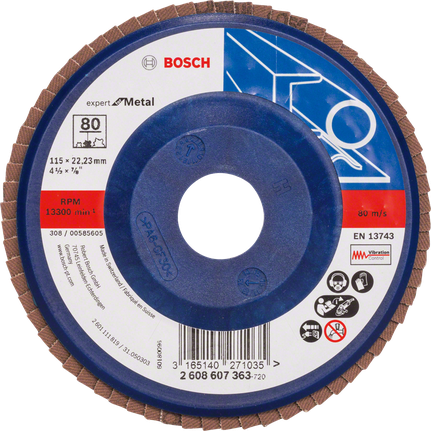 Disco lamellare Bosch X551 Expert per metallo grana 80.