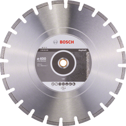 Disco da taglio diamantato Bosch Standard for Asphalt da 400 mm.