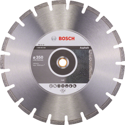 Disco da taglio diamantato Bosch Standard for Asphalt da 350 mm.