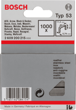 Bosch Professional graffatrice manuale HT 14 tipo di graffa 53 & Bosch 2609255823 Fine Graffetta a Filo Tipo 53 11.4 x 0.74 x 14 mm legno 