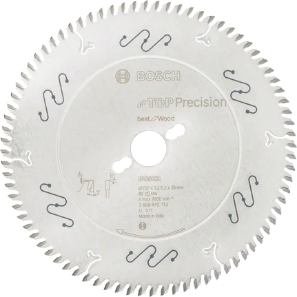 Lama per sega circolare Bosch Top Precision Best for Wood da 250 mm.