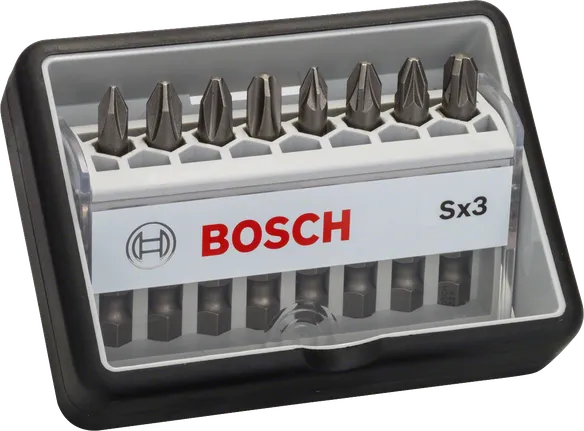 Set di punte per cacciavite Robust Line Extra Hard Bosch da 8 pezzi.
