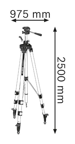 Dimensioni dell'altezza del treppiede.