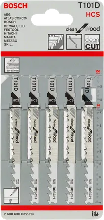 Lame per seghetto alternativo Bosch T 101 D per legno.