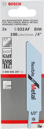 Lama per sega alternativa Bosch S 522 AF BIM per metallo.