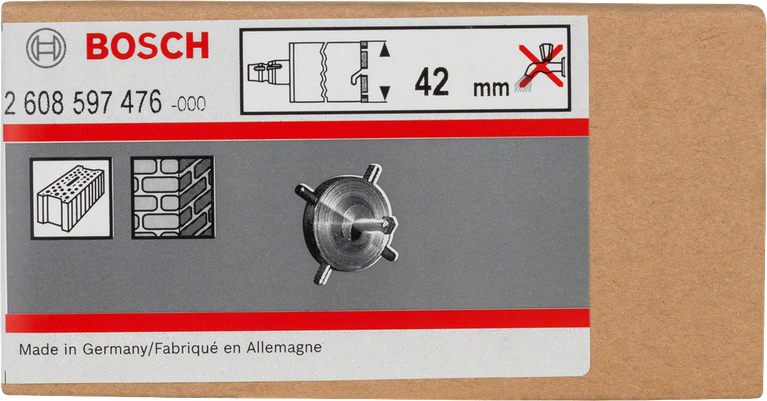 Croce di foratura Bosch da 42 mm per frese a corona a secco.
