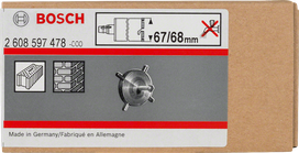 Croce di foratura Bosch per frese a corona a secco da 67/68 mm.