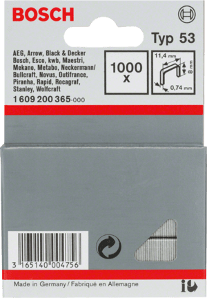 Bosch Professional graffatrice manuale HT 14 tipo di graffa 53 & Bosch 2609255823 Fine Graffetta a Filo Tipo 53 11.4 x 0.74 x 14 mm legno 