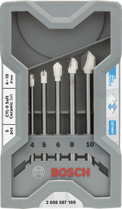 Set di punte per ceramica Bosch da 4–10 mm.