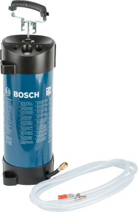 Contenitore per acqua a pressione Bosch con attacco per tubo flessibile.