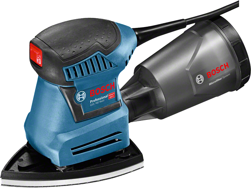 Levigatrice multiorbitale Bosch GSS 160 con microfiltro.