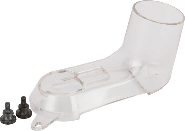 Adattatore per aspirazione della polvere Bosch con viti di montaggio.