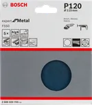Confezione da 5 fogli abrasivi Bosch F550 per metallo, 115 mm P120.