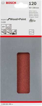 Bosch C430 fogli abrasivi grana 120 confezione da 10.