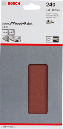 Bosch C430 fogli abrasivi grana 240 confezione da 10.