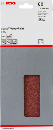 Fogli abrasivi Bosch C430, grana 80, confezione da 10.