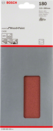 Foglio abrasivo Bosch C430 115×280mm confezione da 10.