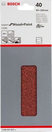 Foglio abrasivo Bosch C430 93×230mm confezione da 10.