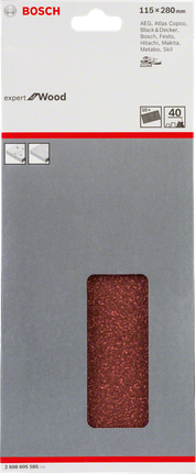 Confezione da 10 fogli abrasivi Bosch C430, 115x280 mm, grana 40.