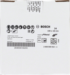 Disco abrasivo in fibra Bosch R444 per metallo, diametro 100 mm.