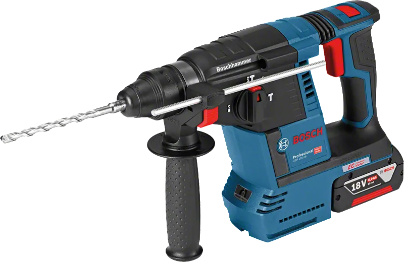 Trapano martello perforatore Bosch GBH 18V-26 con impugnatura laterale.