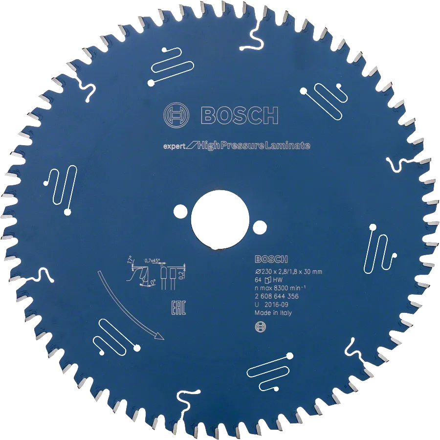 Lama per sega per laminati ad alta pressione Bosch Expert da 230 mm.