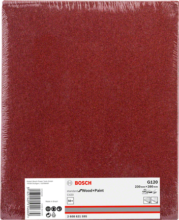 Fogli abrasivi Bosch C420 230×280mm G120.