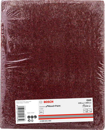 Foglio di carta vetrata Bosch C420 230×280mm G60.