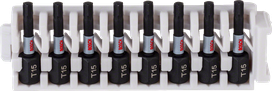 Confezione di inserti per controllo impatto Bosch , 8xT15, lunghezza 25 mm.