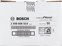 Disco abrasivo in fibra Bosch R444 Expert per metallo, grana 80.