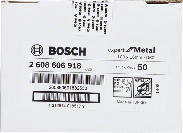 Disco abrasivo in fibra Bosch Expert per metallo, 100 mm, G60, confezione.