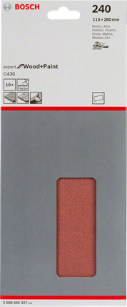 Bosch C430 foglio abrasivo grana 240 confezione da 10.