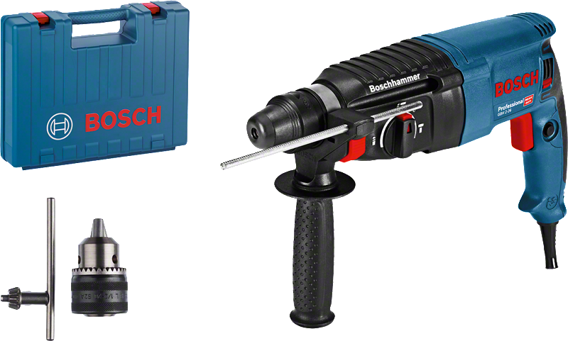 Trapano martello perforatore Bosch GBH 2-26 con valigetta e accessori.