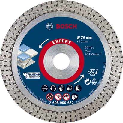 Disco da taglio diamantato Bosch EXPERT HardCeramic da 76 mm.