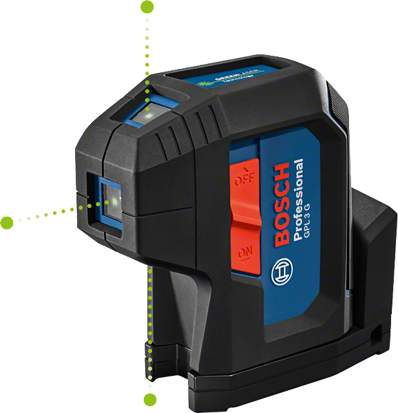 Livella laser Bosch GPL 3 G con funzione di autolivellamento.