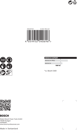 Rete abrasiva Bosch EXPERT M480 100×150 mm grana 240 confezione da 10.