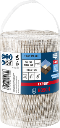 Rotolo di rete abrasiva Bosch EXPERT M480 93 mm×5 m G 220.