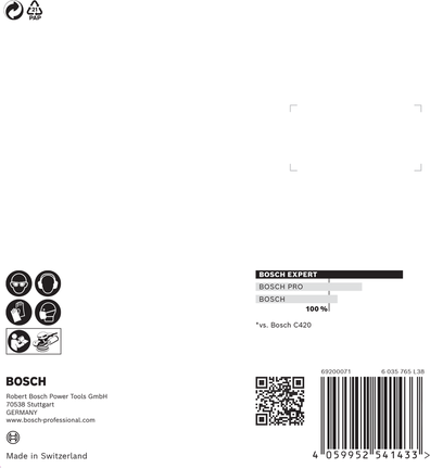 Carta vetrata Bosch C470 125 mm a 8 fori, grana 80.