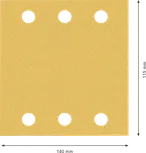 Foglio di carta vetrata Bosch EXPERT C470, 115x140 mm, con fori.
