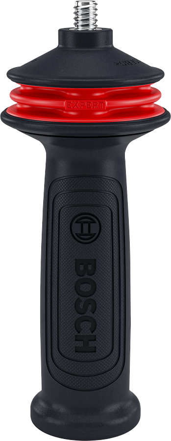 Impugnatura EXPERT Bosch per controllo delle vibrazioni M10, nera con anello rosso.