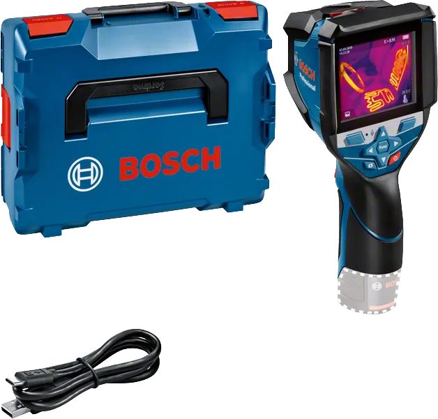 Termocamera Bosch GTC 600 C con custodia e cavo.