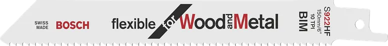 Lama per sega Bosch S922HF per il taglio di legno e metallo.