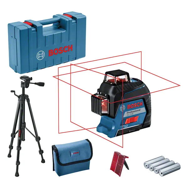 Livella laser Bosch GLL 3-80 con accessori.