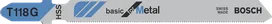Lama per seghetto alternativo Bosch T118G per il taglio del metallo.